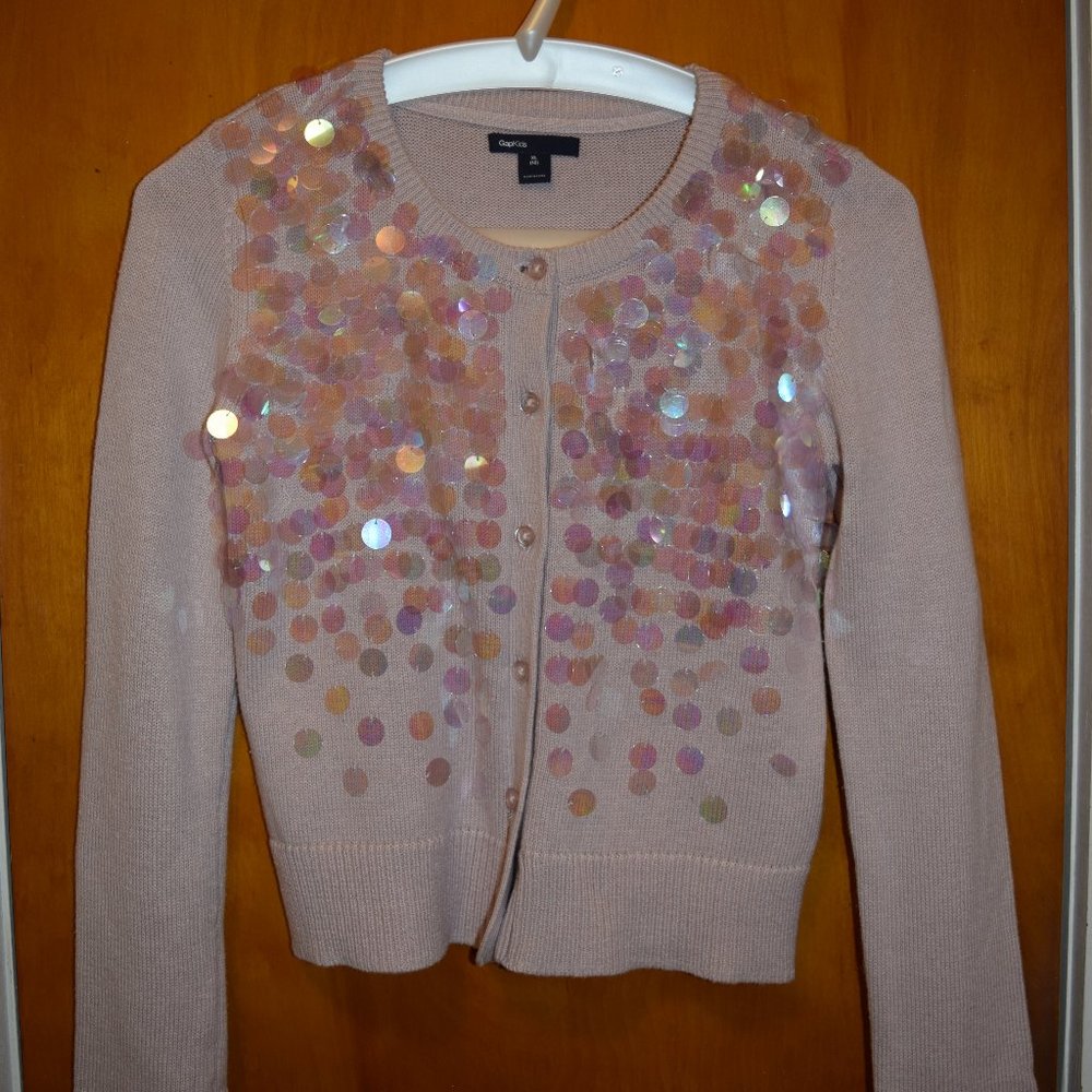 Girl's Pink Sequin Cardigan